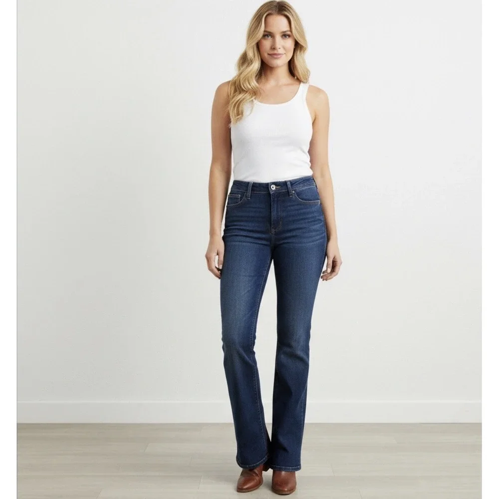 Lucky Brand‎ Womens Mid Rise Bootcut Jeans Dark Wash Size 12 31 Stretch Denim